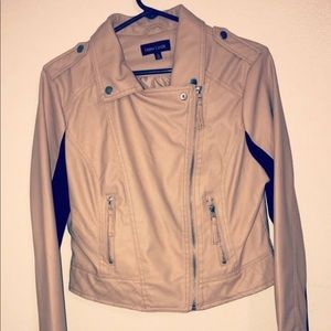 Nude leather jacket
